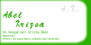 abel krizsa business card